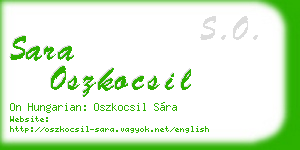 sara oszkocsil business card